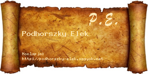Podhorszky Elek névjegykártya