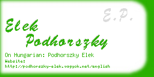 elek podhorszky business card